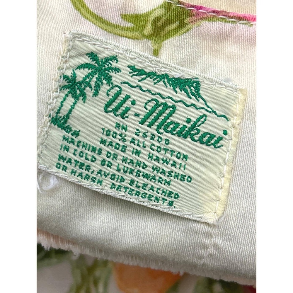Vintage Ui Maiki Hawaiian Floral Shift Muumuu Dress 70s Tropical Resort Vacation - Picture 4 of 5
